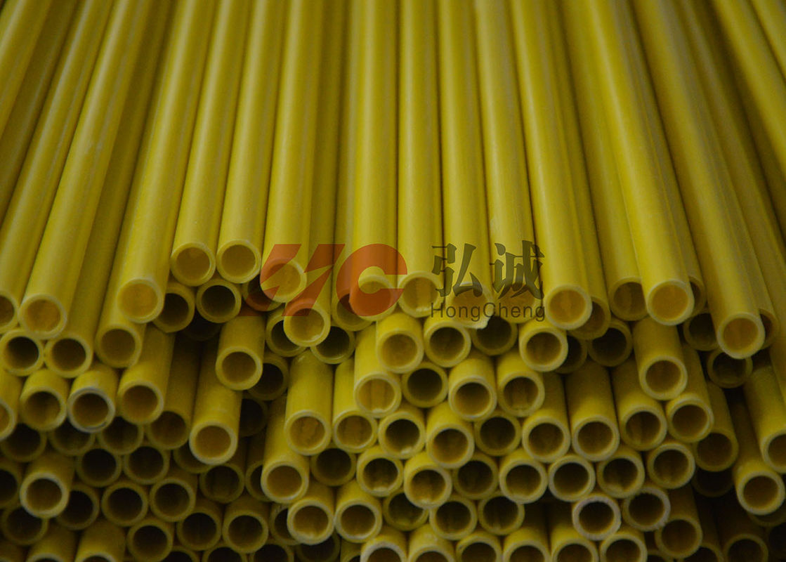 Tube jaune de fibre de verre de Pultruded/résistance à la flexion élevée de tube fibre de verre de cavité